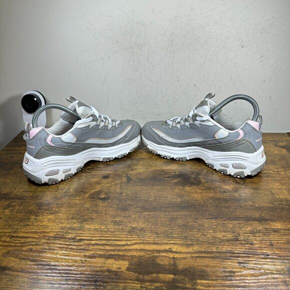 Skechers D'Lites Biggest Fan Fashion Gray White Shoes Sneakers Women’s Size 7 - Picture 5 of 8